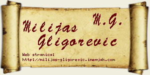 Milijas Gligorević vizit kartica